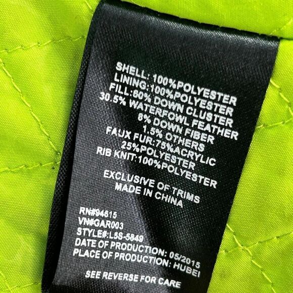 Sam Edelman Jinny Down Parka Jacket Size M Faux Fur Hooded Coat Olive Green - Picture 10 of 12